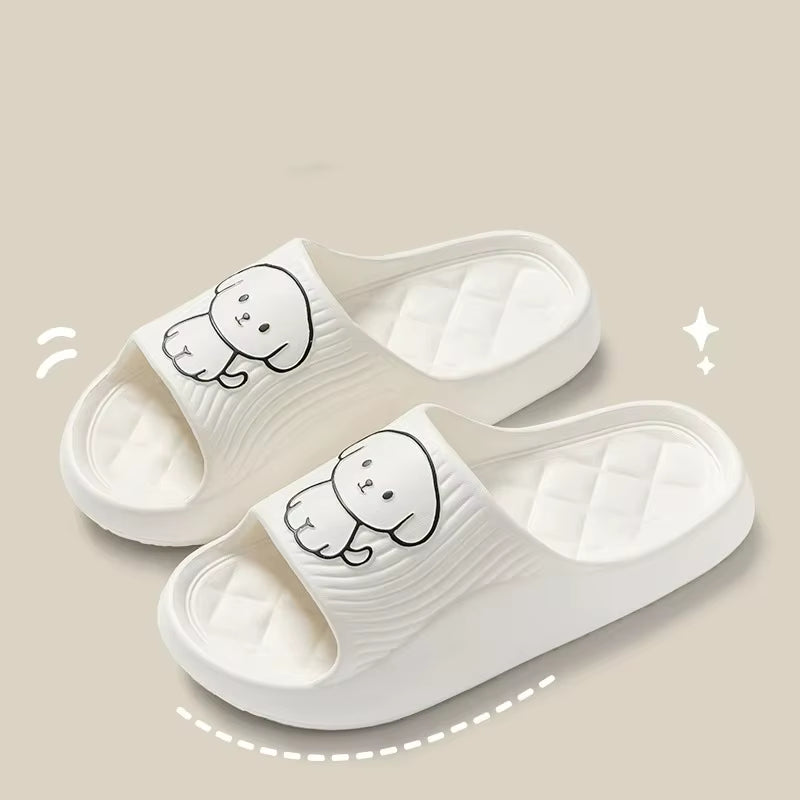 Cute Couple Pillow Slippers Female Summer Wear 2024 New Bathroom Bath Non-Slip Indoor Home Eva Thick Bottom Sandals
