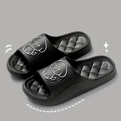 Cute Couple Pillow Slippers Female Summer Wear 2024 New Bathroom Bath Non-Slip Indoor Home Eva Thick Bottom Sandals